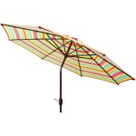 Multi Colored Striped Patio Umbrella