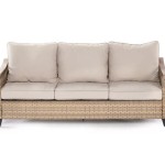 San Marino Tan Wicker Cushioned Patio Sofa